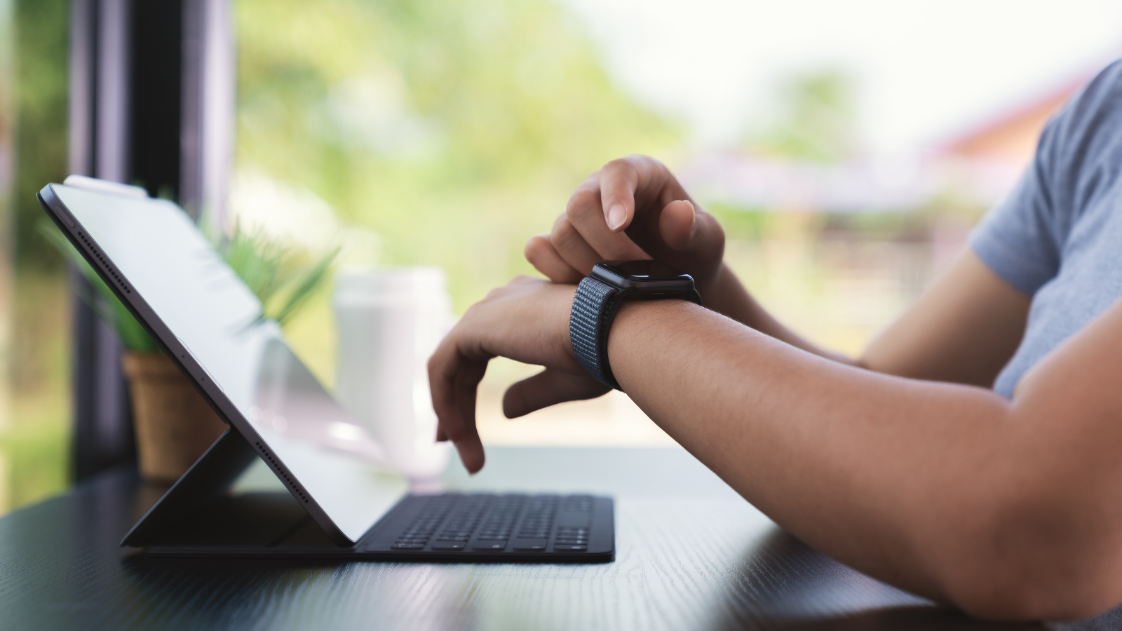 Person using a smartwatch