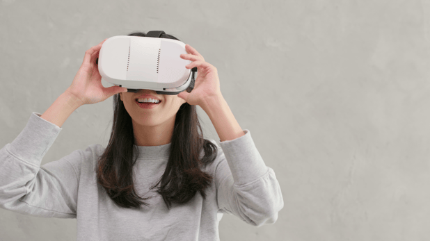 Women using VR headset